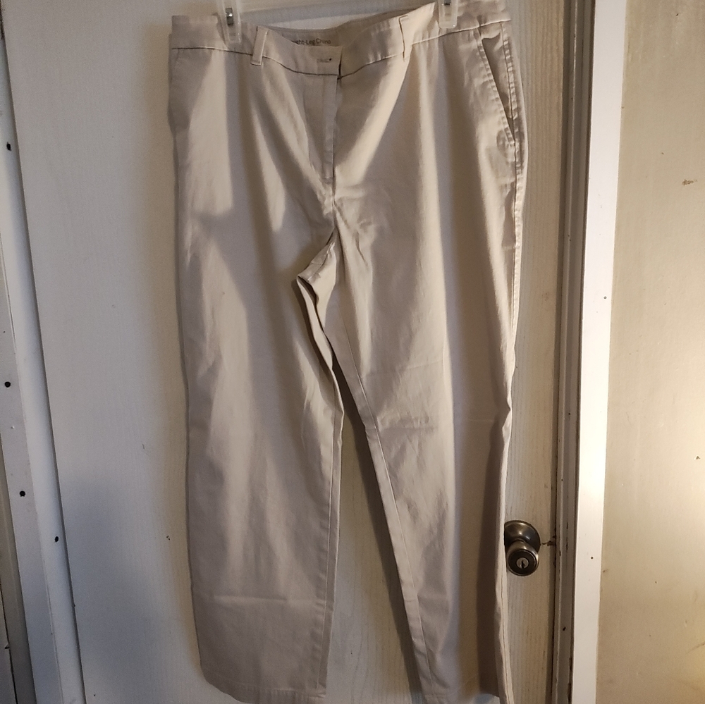 Talbots Women's Cream Ankle Pant